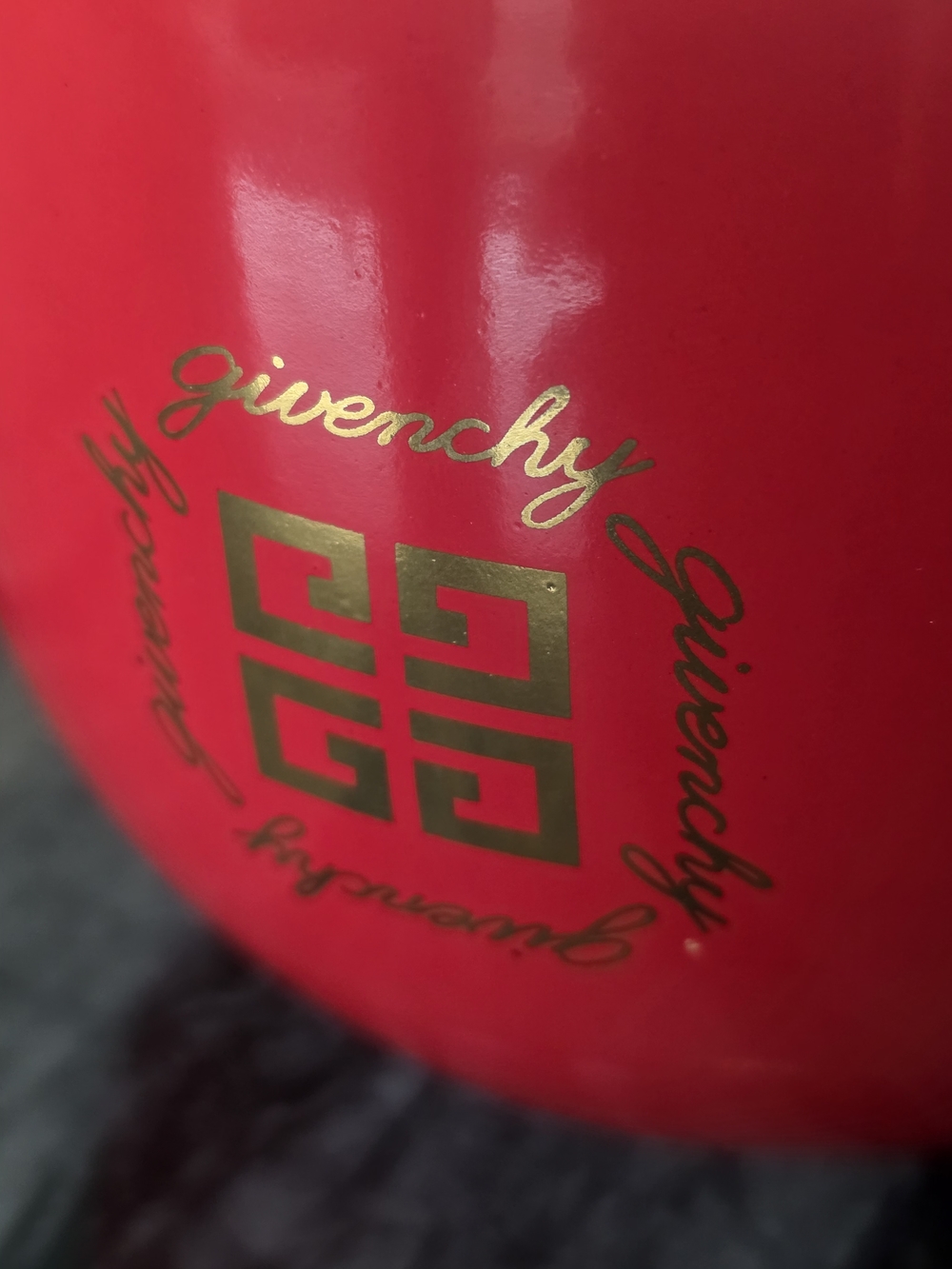 Givenchy Bold Red Vase with Gold Logo